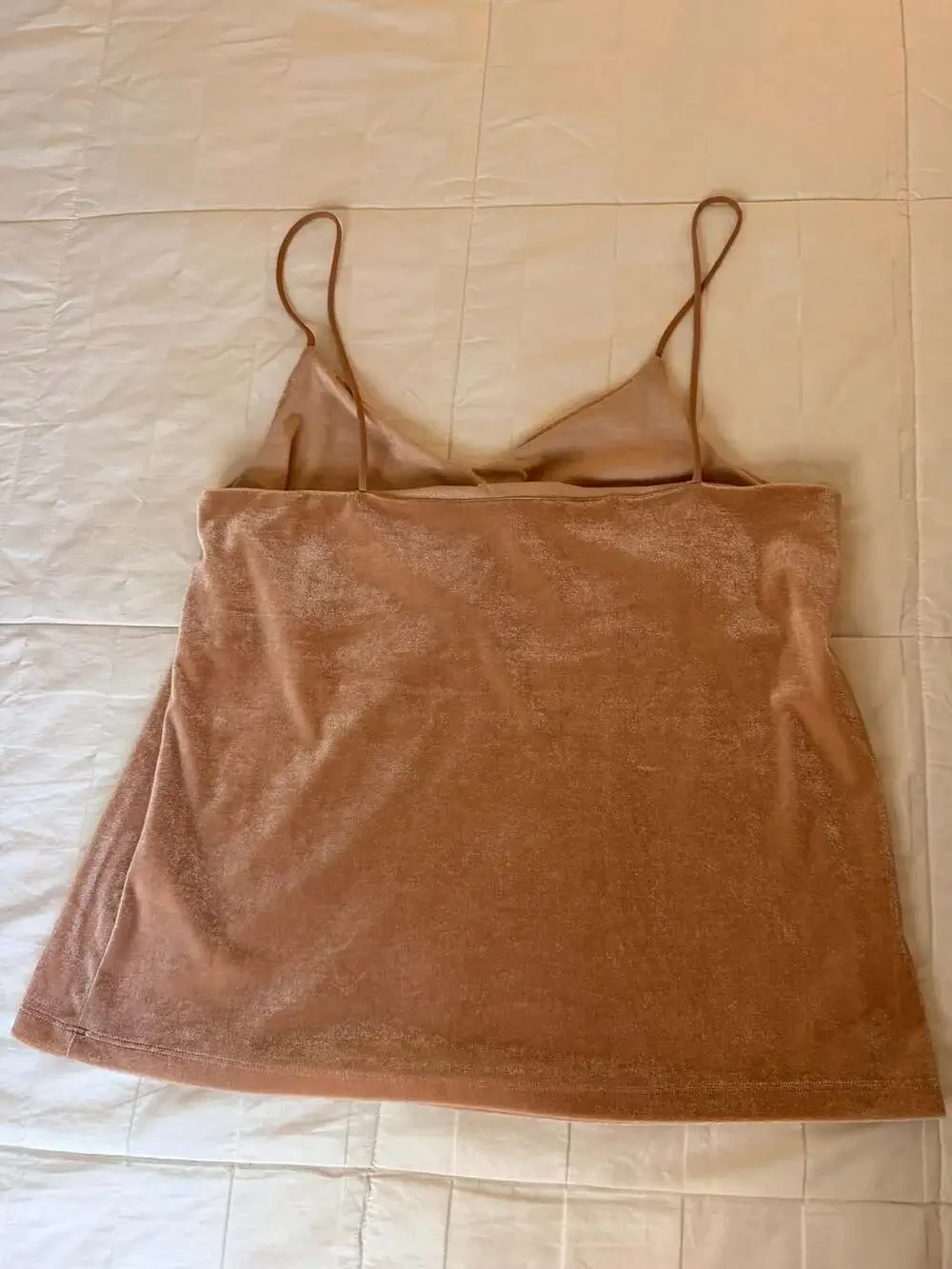 H&M Velvet Cami Tank Top Blush Pink Size Small Y2K Minimalist - Picture 5 of 9